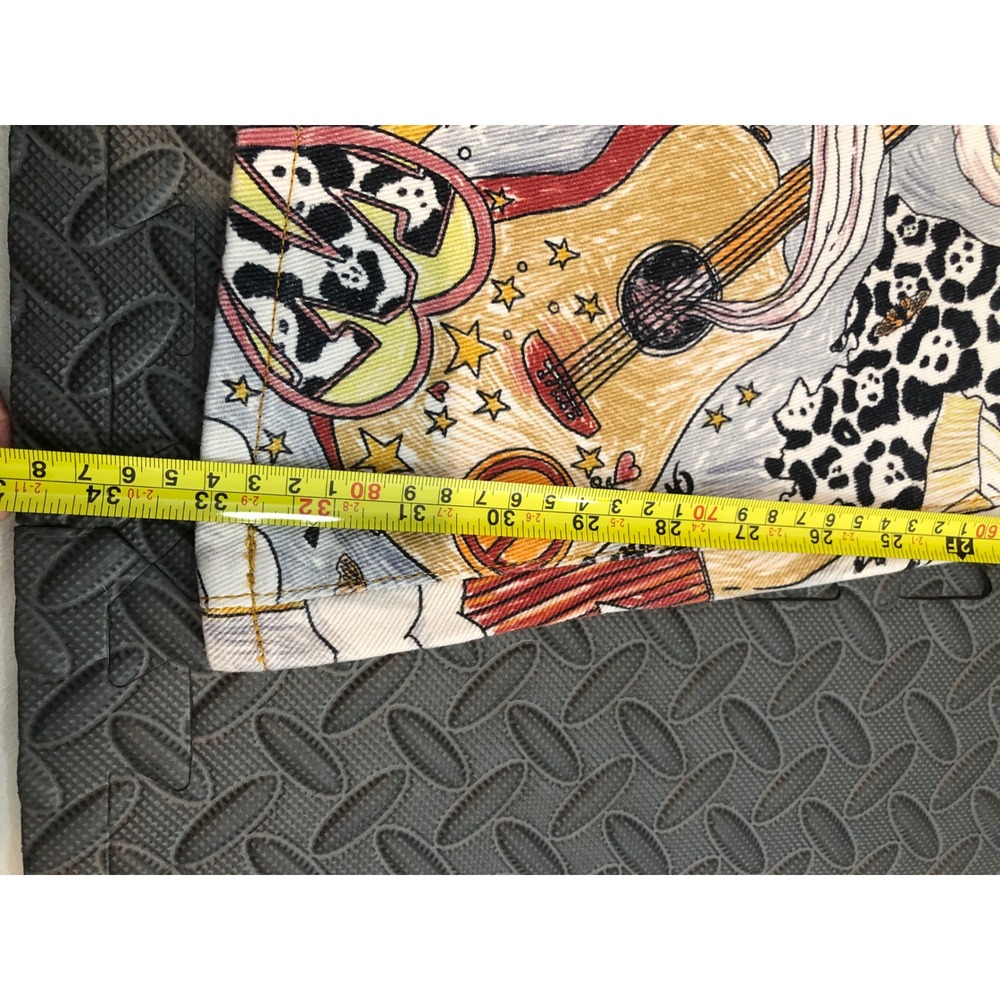 Wrangler x Lainey Wilson Flare Jeans Womens 32x34 Multicolor Graphic High Rise - Picture 2 of 8